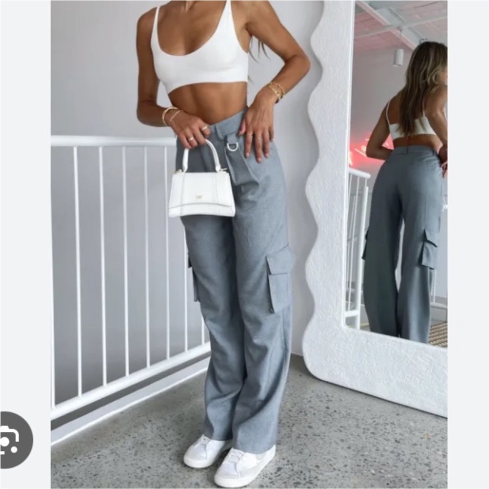 White fox make it official Gray Cargo Pants for Women